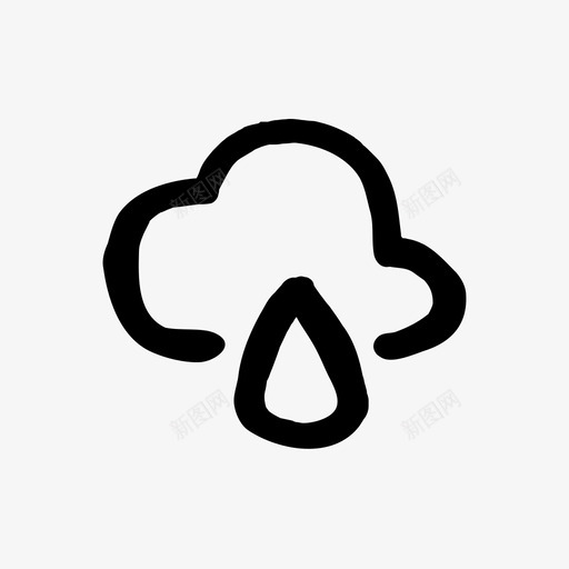 天气雨涂鸦手绘图标svg_新图网 https://ixintu.com 天气雨 手绘 手绘材料设计图标 涂鸦