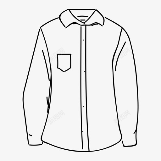 手绘制服衬衫图标svg_新图网 https://ixintu.com 手绘制服衬衫