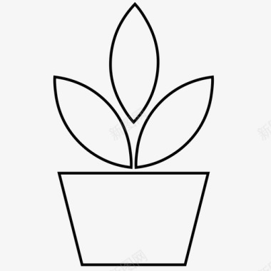 盆栽植物自然植物盆栽图标图标