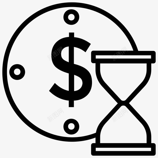 时间就是金钱计划过程生产力图标svg_新图网 https://ixintu.com 时间就是金钱 时间管理 生产力 节省时间 计划过程 项目管理线图标