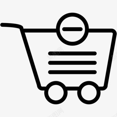 购物车减去购买电子商务图标图标