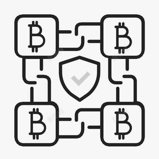 区块链比特币区块链安全图标svg_新图网 https://ixintu.com 加密货币 区块链 区块链安全 比特币 矿业