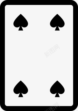 四个黑桃纸牌打牌图标图标