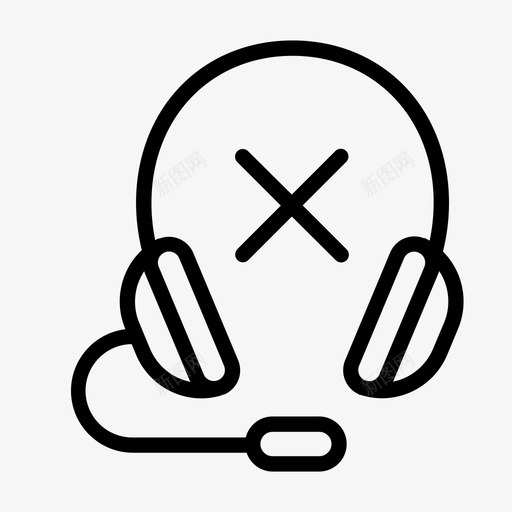 耳机静音耳机收听图标svg_新图网 https://ixintu.com 声音关闭 收听 耳机 耳机静音 语音关闭 音乐和声音 麦克风