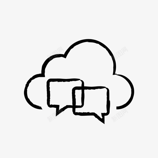 消息应用程序聊天图标svg_新图网 https://ixintu.com 云粗体绘制 在线 对话 应用程序 消息 聊天