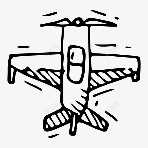 飞机运输涂鸦运输图标svg_新图网 https://ixintu.com 涂鸦运输 运输 飞机