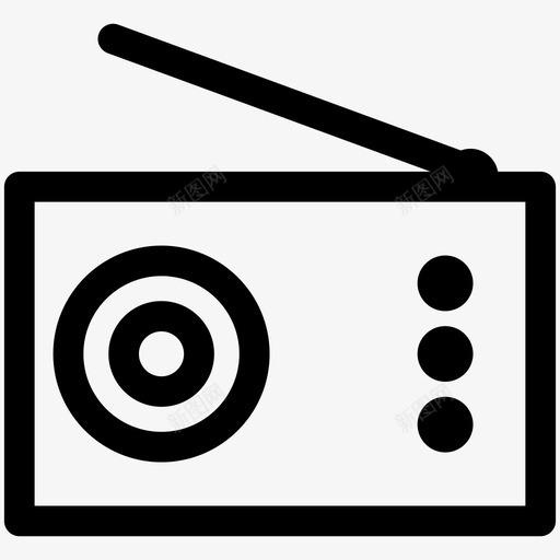 收音机天线音频图标svg_新图网 https://ixintu.com 天线 收音机 无线 音乐 音频