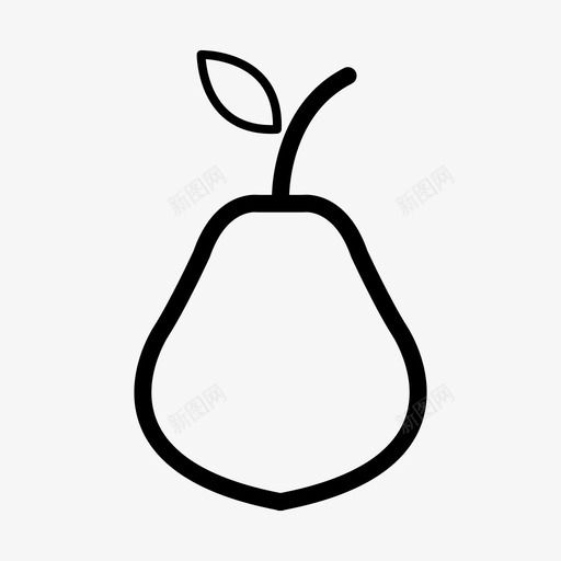 梨吃水果图标svg_新图网 https://ixintu.com 吃 梨 水果 符号 自然