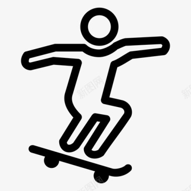 滑板运动员极限运动滑板公园图标图标