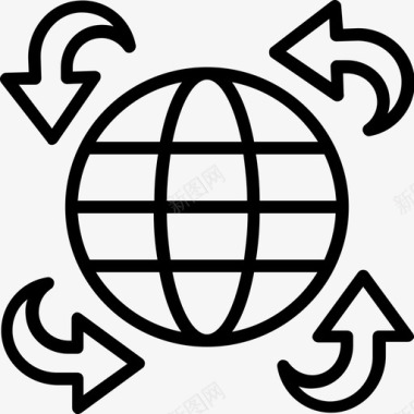全球物流国际货运国际配送图标图标