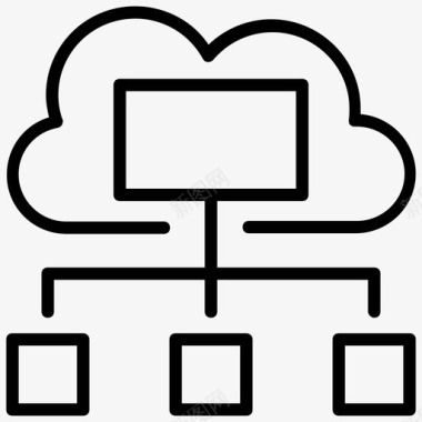 云服务云计算云连接图标图标