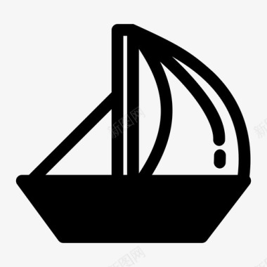 帆船船航行图标图标
