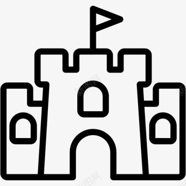 建筑城堡堡垒图标图标