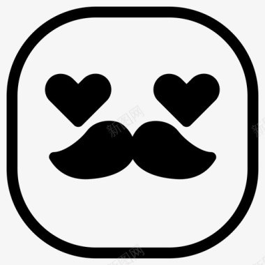 胡子爱表情符号笑脸图标图标
