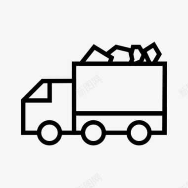 送货车自卸汽车垃圾车图标图标