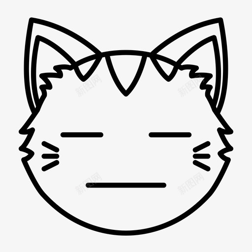 无表情猫脸表情符号猫表情符号图标svg_新图网 https://ixintu.com 无表情猫脸 猫表情符号 表情符号