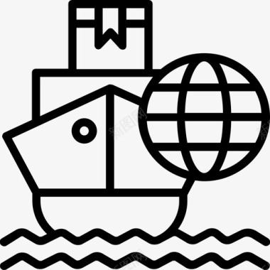 国际航运全球货运全球航运图标图标