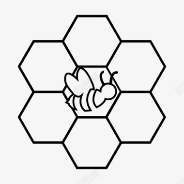 蜜蜂虫子蜂巢图标图标