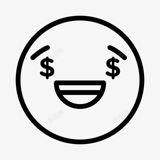 快乐金钱表情符号美元表情符号图标svg_新图网 https://ixintu.com 快乐金钱表情符号 笑 美元 表情符号 表情脸