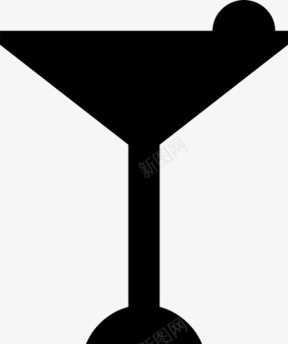 马提尼杯鸡尾酒玻璃器皿图标图标