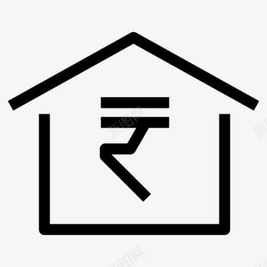 房屋成本卢比住宅印度图标图标