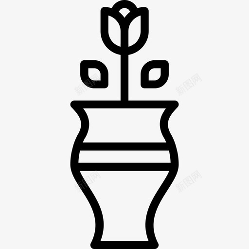 花瓶漂亮装饰图标svg_新图网 https://ixintu.com 家装轮廓 植物 漂亮 花瓶 花盆 装饰