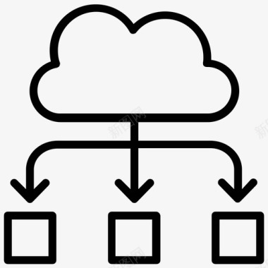 数据云云计算云连接图标图标