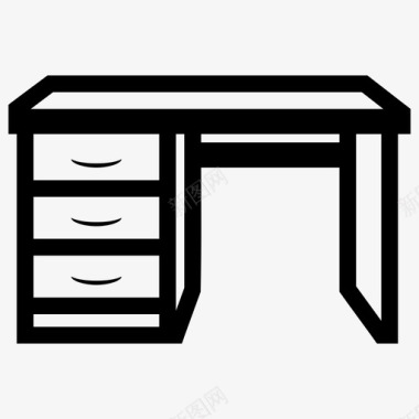 办公桌家具书桌图标图标