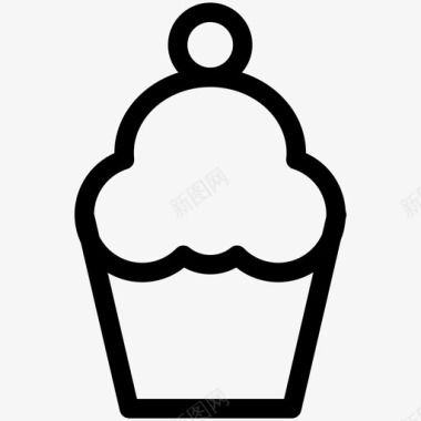 纸杯蛋糕甜点派对大纲图标图标