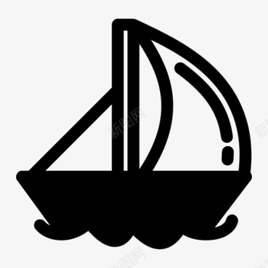 帆船海洋运输图标图标