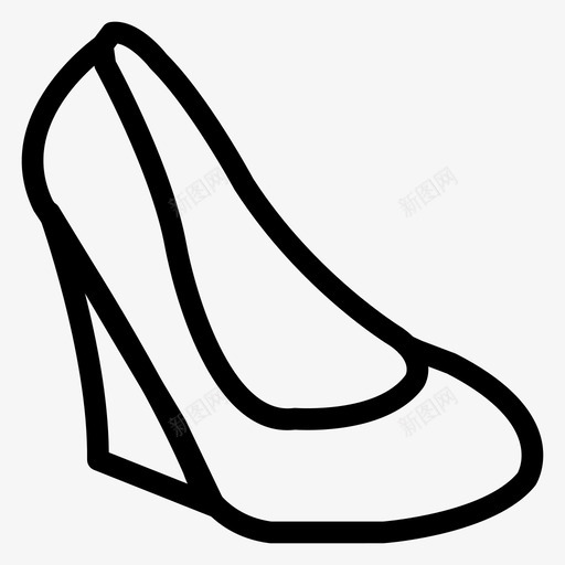 鞋跟商务高跟鞋图标svg_新图网 https://ixintu.com 商务 女士 美容和水疗系列图标第一卷 鞋 鞋跟 高跟鞋
