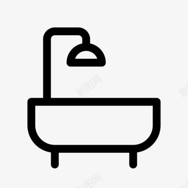 淋浴浴缸浴缸家具图标图标