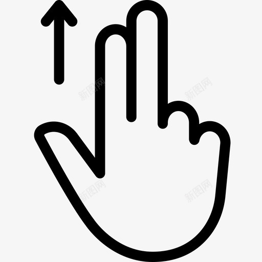 向上拖动手指手图标svg_新图网 https://ixintu.com 交互 向上拖动 手 手指 点击 触摸 触摸手势线