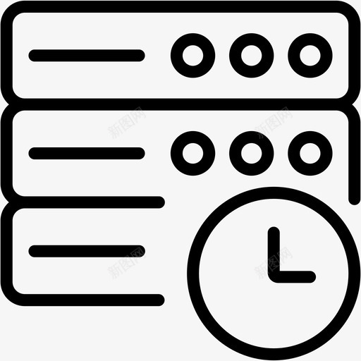 数据库时钟服务器存储器图标svg_新图网 https://ixintu.com 存储器 数据库时钟 服务器
