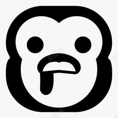 饥饿的猴子黑猩猩表情符号图标图标