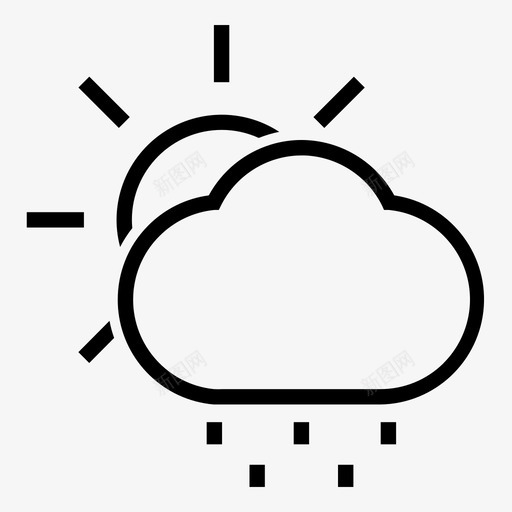 太阳云雨天气图标svg_新图网 https://ixintu.com 天气 太阳云雨