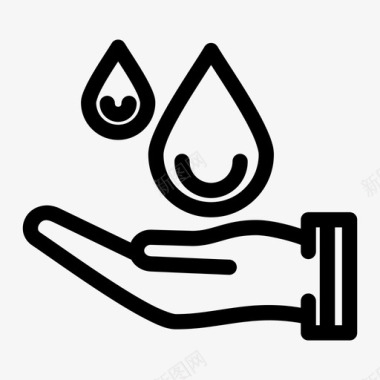 水滴手洗手图标图标