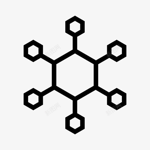 系统网格网络图标svg_新图网 https://ixintu.com 系统 组织 结构 网格 网络