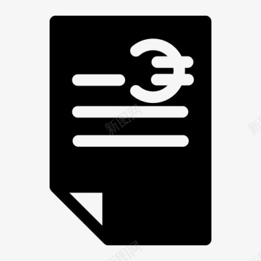 欧元文件商业合同货币图标图标