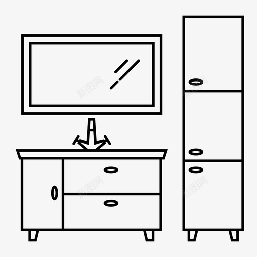 浴室家具室内镜子图标svg_新图网 https://ixintu.com 室内 浴室家具 镜子