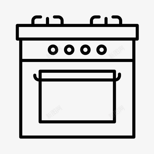 烤箱烹饪煤气灶图标svg_新图网 https://ixintu.com 烤箱 烹饪 煤气灶