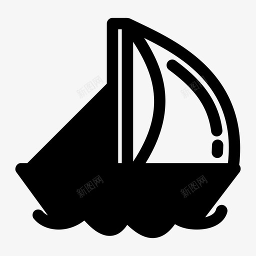 帆船运输度假图标svg_新图网 https://ixintu.com 帆船 度假 游艇 运输