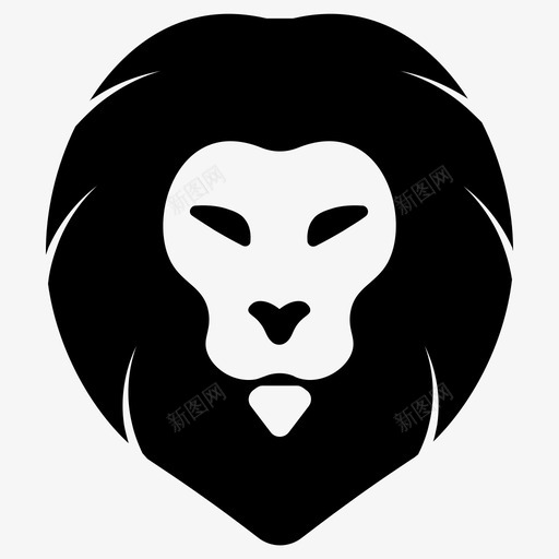 狮子脸动物猫图标svg_新图网 https://ixintu.com 动物 国王 狮子脸 猫