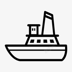 海船水墨画海船船航行图标高清图片