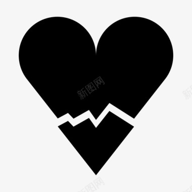 破碎的心离婚爱情图标图标