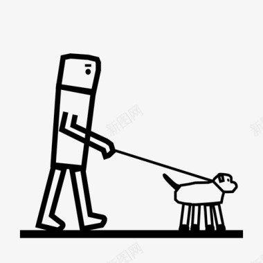 遛狗助人宠物图标图标