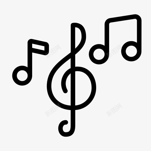 高音谱号音乐音符图标svg_新图网 https://ixintu.com 声音 收音机 音乐 音乐和声音 音符 高音谱号