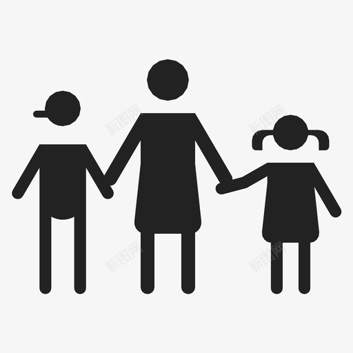 妈妈和孩子女儿爱图标svg_新图网 https://ixintu.com 儿子 在一起 女儿 妈妈 妈妈和孩子 爱