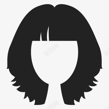 长头发的女人女人长头发图标图标