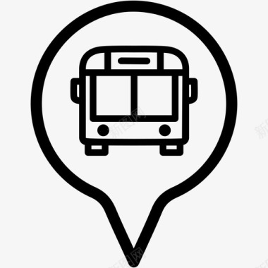 巴士位置导航pin图标图标